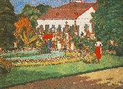 Jozsef Rippl-Ronai Manor-house at Kortvelyes oil painting reproduction